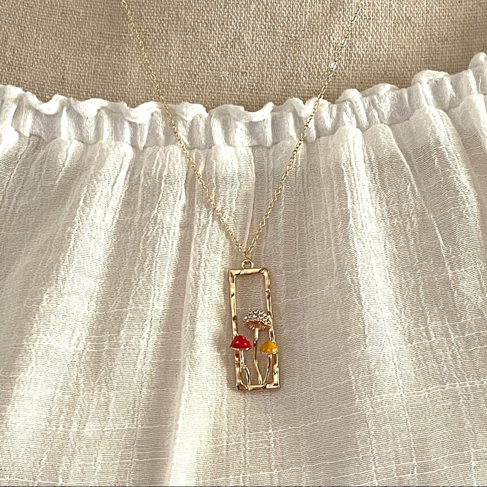 Mushroom Trio Pendant Necklace - Picture 6 of 11